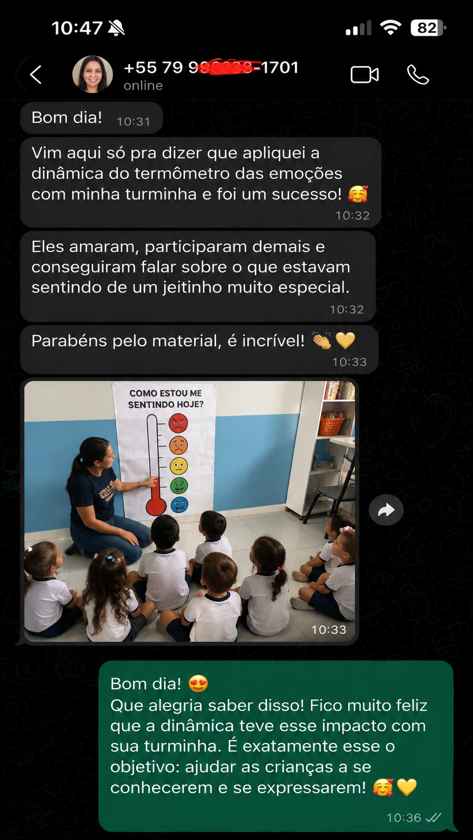 Depoimento de professora